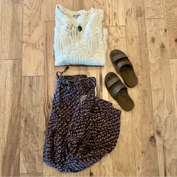 Anthropologie patterned brown tapered pants, size L - Picture 9 of 10